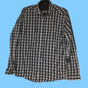 RWand Co men’s fitted button-down plaid shirt L